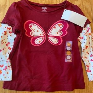 New with tags Gymboree Butterfly Girl shirt size 2t